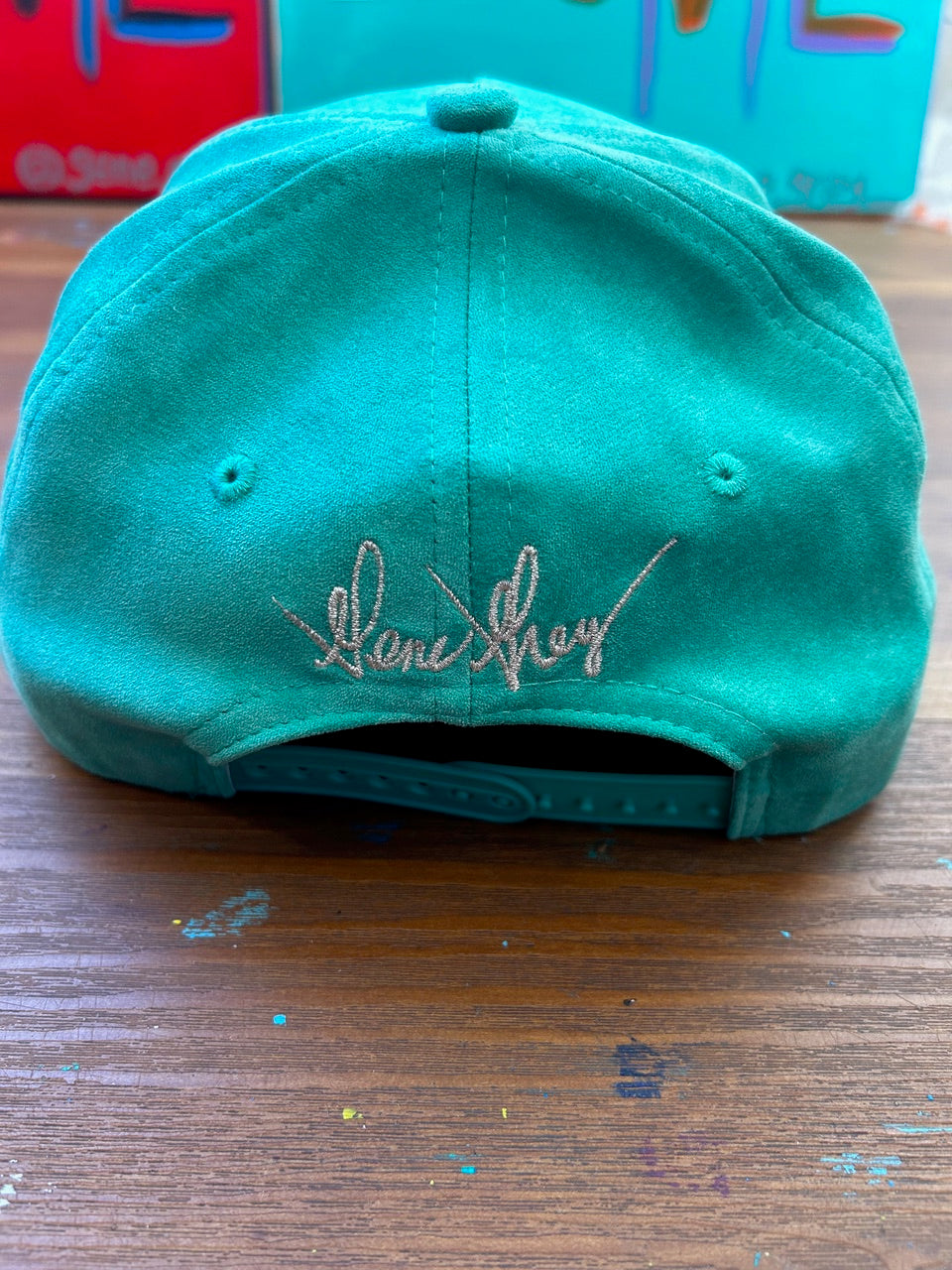 ILOVEME SUEDE HAT (AQUA)