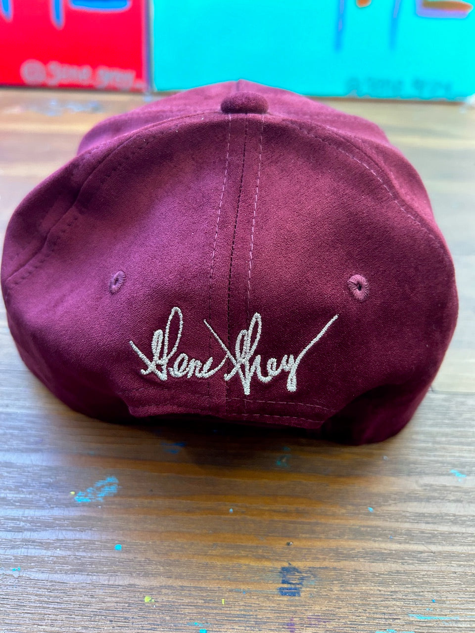 ILOVEME SUEDE HAT (BURGANDY)