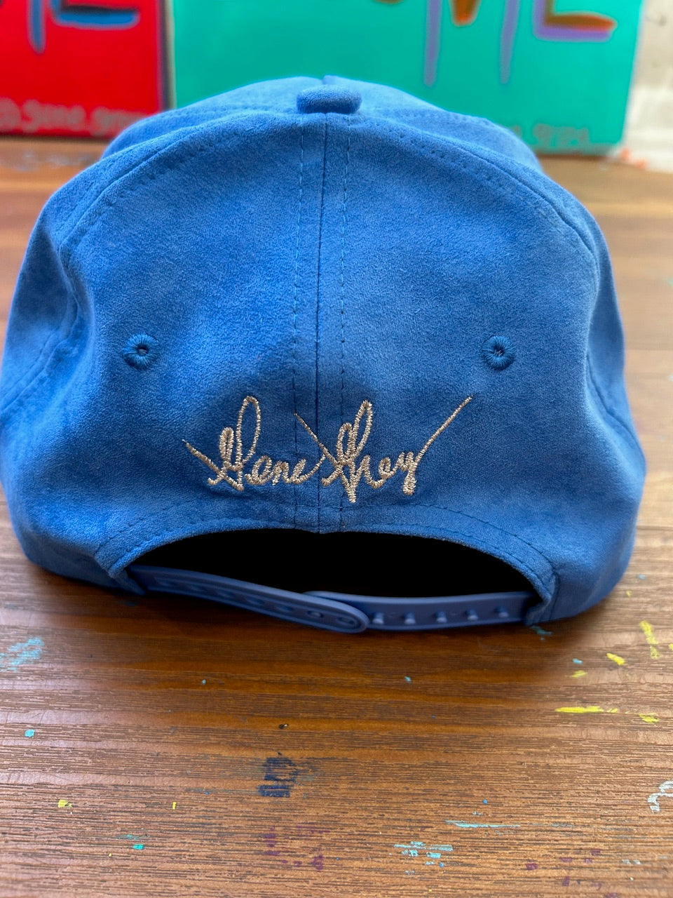 ILOVEME SUEDE HAT (LIGHT BLUE)